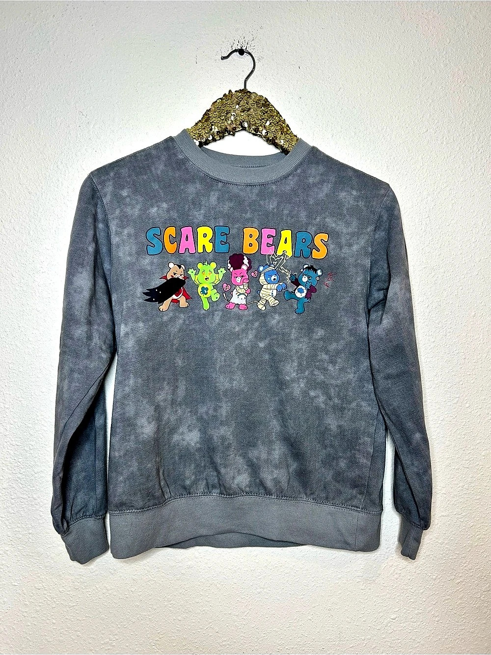 Care Bears Universal Monsters SCARE BEARS Graphic Sweatshirt in Gray Womens Sm
